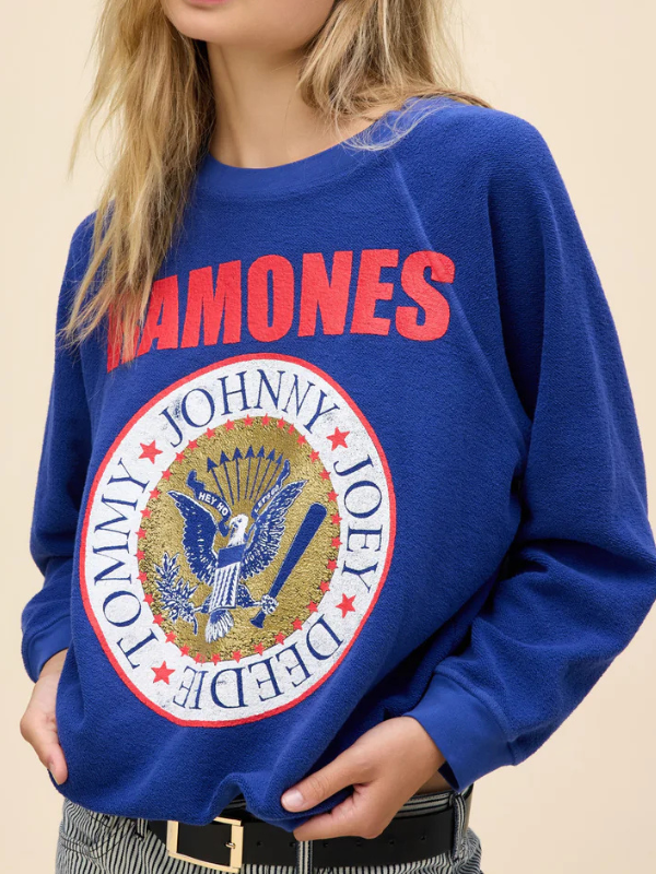 Daydreamer Ramones Gold Sealed Reverse Raglan Sweatshirt