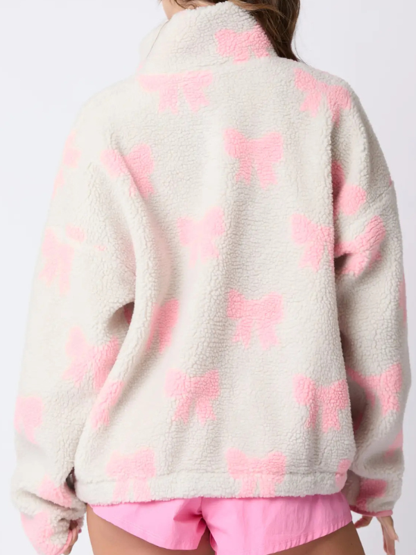 Bow Cozy Sherpa Pullover