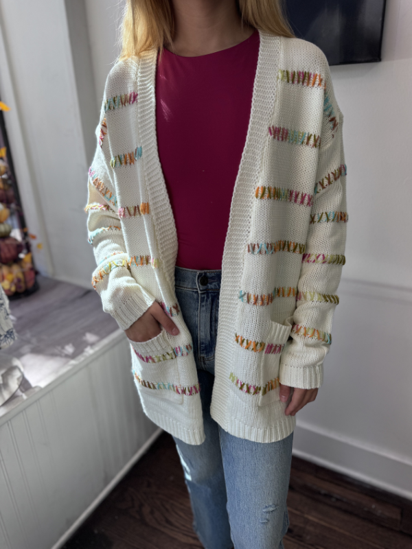 Stitch Striped Cardigan