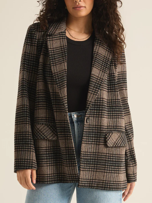 Z Supply Kingston Relaxed Plaid Blazer