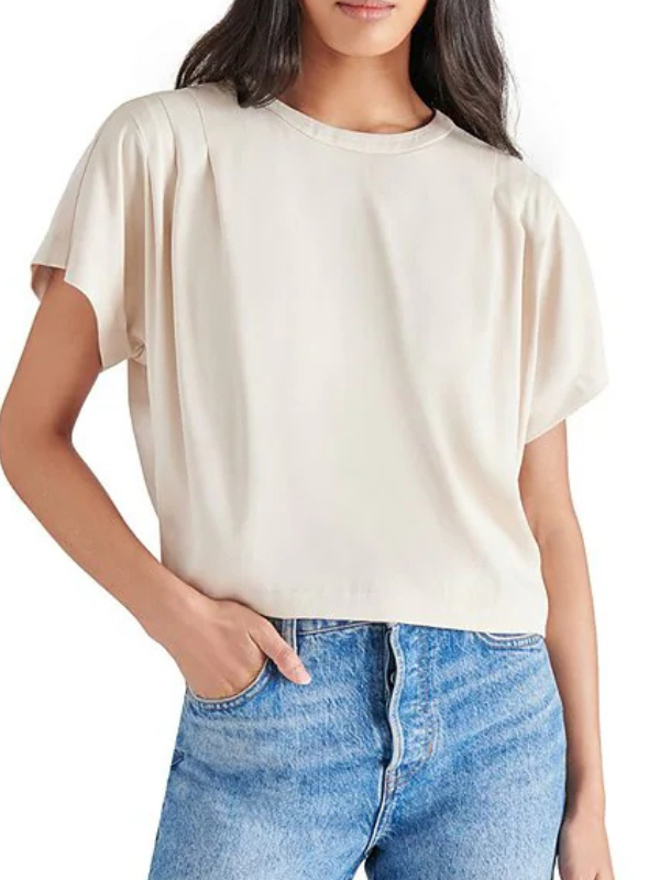 Steve Madden Noah Stretch Satin Crew Top