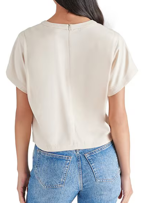 Steve Madden Noah Stretch Satin Crew Top