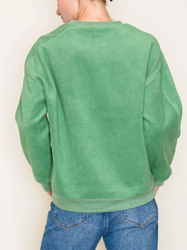 Reverse Terry Fleece Pullover, Green