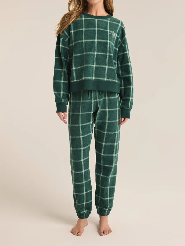 Z Supply Plaid Plush Merry Top