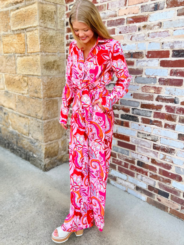 Pink Paisley Jumpsuit